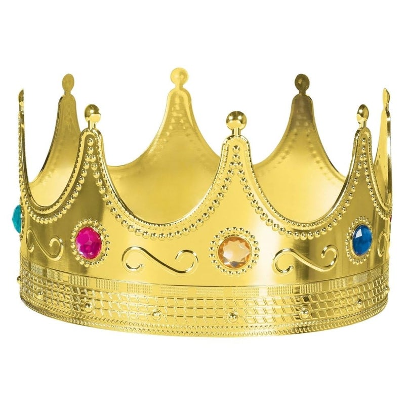 Amscan Luxurious Gold Royal Crowns - 0.75" x 8" (1 Pc) - Perfect for Parties, Regal Decor & Royalty-Themed Events - Image 1